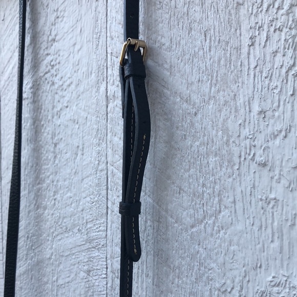 DOONEY & BOURKE Pebble Grain Triple Zip Crossbody Purse Navy - Picture 12 of 15